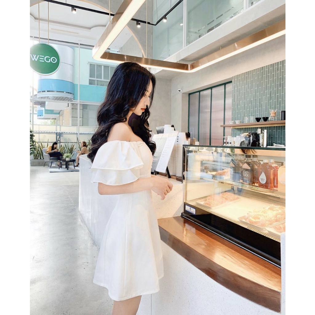 Đầm dự tiệc trễ vai bèo sang chảnh