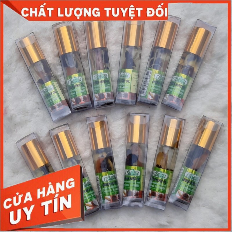(Chính Hãng) Dầu Lăn Nhân Sâm Thảo Dược Green Herb Thái Lan 8ml Hàng Xách Tay Thái cao cấp