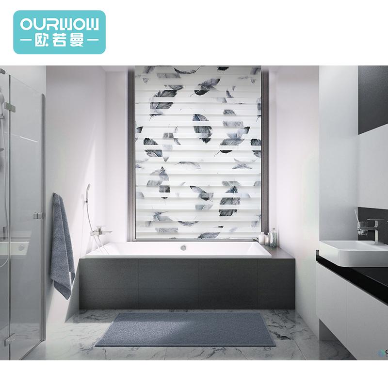 Ou ruo, Feather Northern Europe Soft Gauze Roller Blinds Bathroom Kitchen Toilet Waterproof Free Punched Household