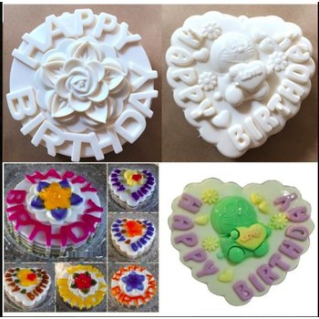 Bộ 2 khuôn làm rau câu nén cơm xôi happy birthday 20cm
