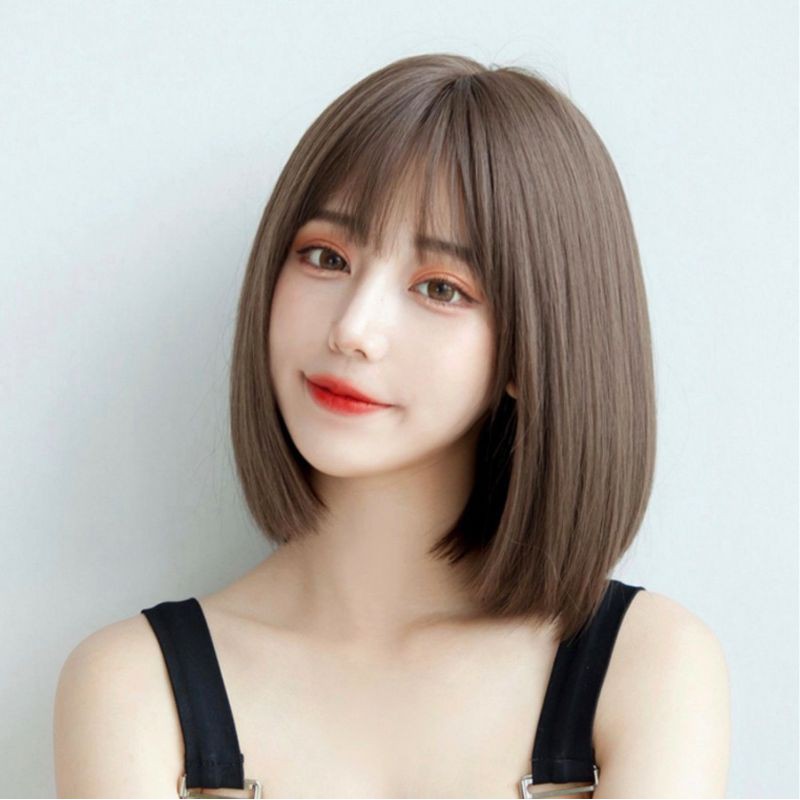 Tóc giả cả đầu 😬freeship😬 tóc giả nguyên đầu cúp nhẹ d3111