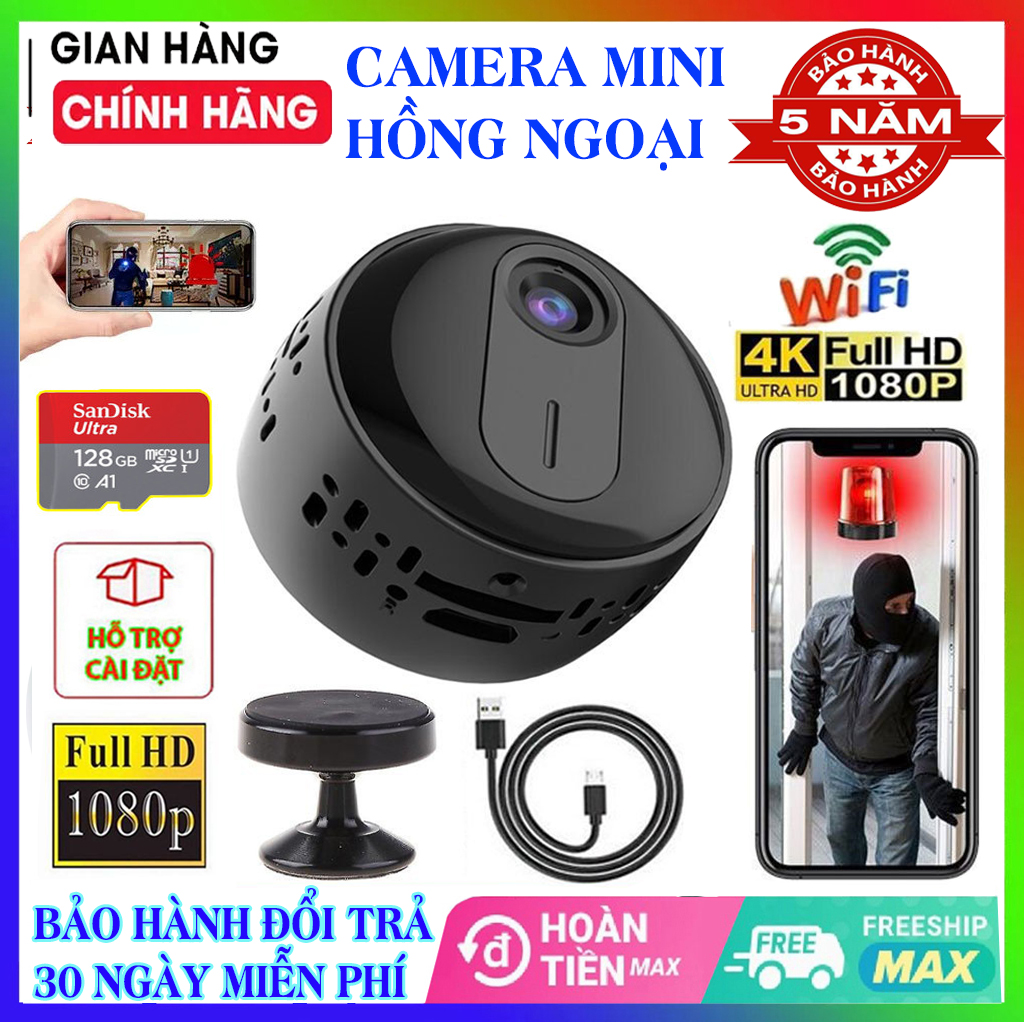 cammera mini giấu kín Camera Mini Wifi Siêu Nhỏ W8 FullHD 720P Giám Sát
