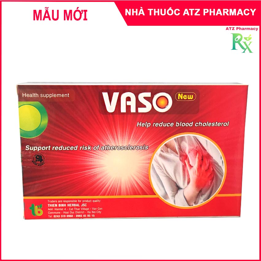 [Mới] Viên Uống Vaso New 30 viên - Giúp Tim Mạch Khỏe Mạnh Giảm Nguy Cơ Nhồi Máu Cơ Tim - vasonew atz pharmacy