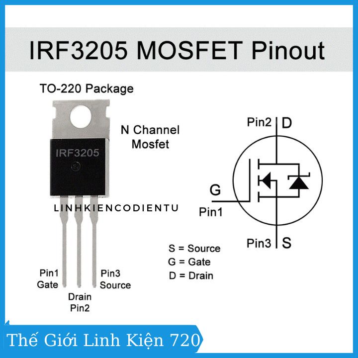 Mosfet  IRF3205 TO-220 hàng Zin
