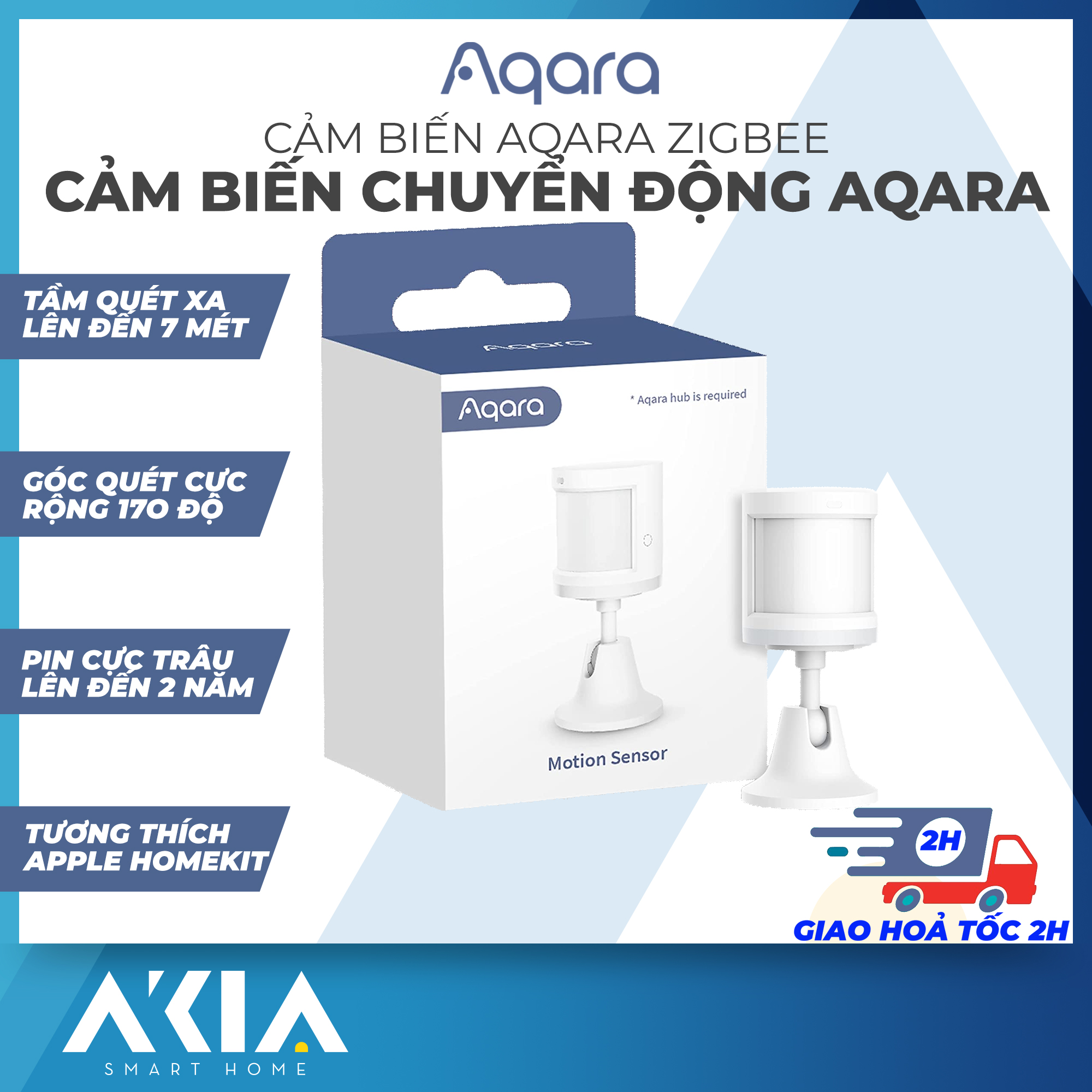 Cảm Biến Chuyển Động Aqara - Tạo ngữ cảnh bật tắt đèn hoặc ổ điện khi có chuyển động, tương thích HomeKit, Cần Hub Aqara để sử dụng
