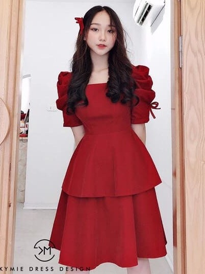 Đầm Nữ Ôm Eo 2 Tâng Cổ Điển Thanh Lịch Thời Trang HARI