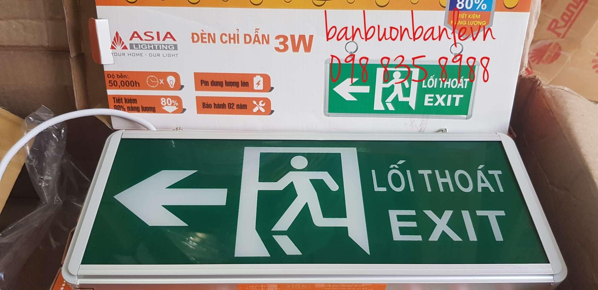 Đèn EXIT chỉ dẫn 1 mặt  hướng trái- ASIA