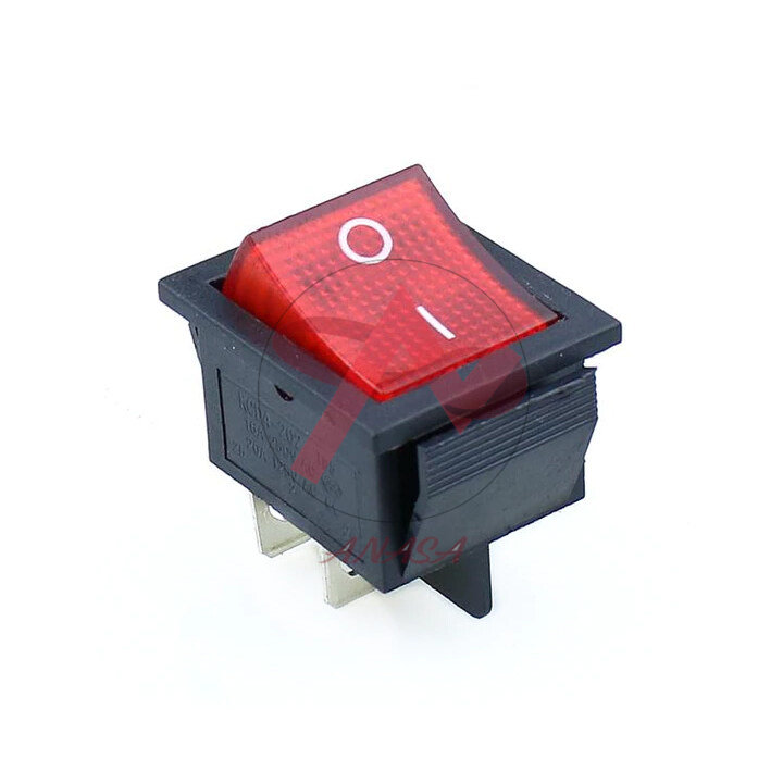Công tắc bập bênh kcd4 15a 150v 4 chân có đèn 2 chế độ