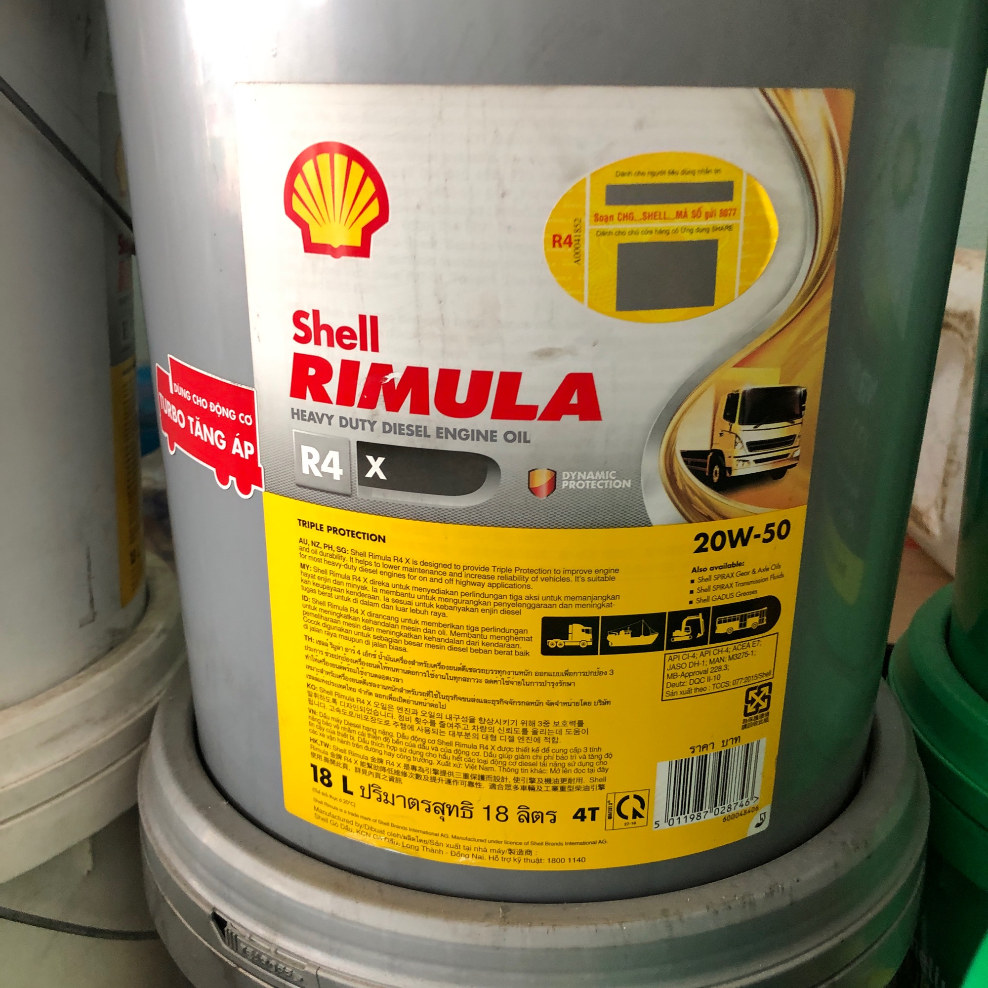 Nhớt Shell Rimula R4X 20W-50 18L