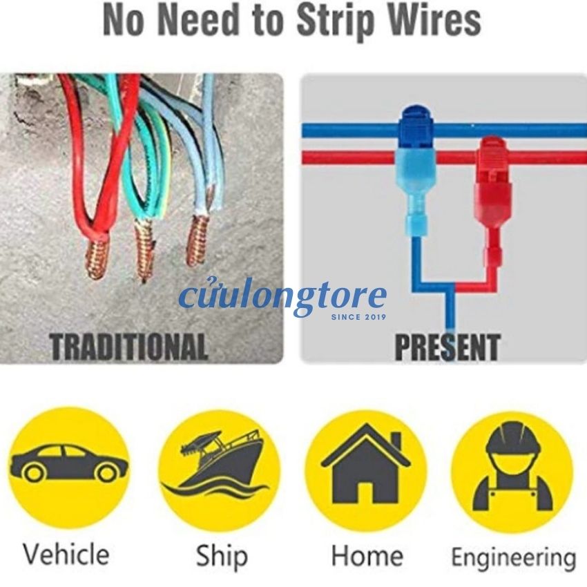 Đầu Nối Dây Điện Nhanh Chữ T thông minh cút nối chia dây chống nước chịu tải giắc nối cáp điện an toàn chống cháy cho nhà ô tô xe máy