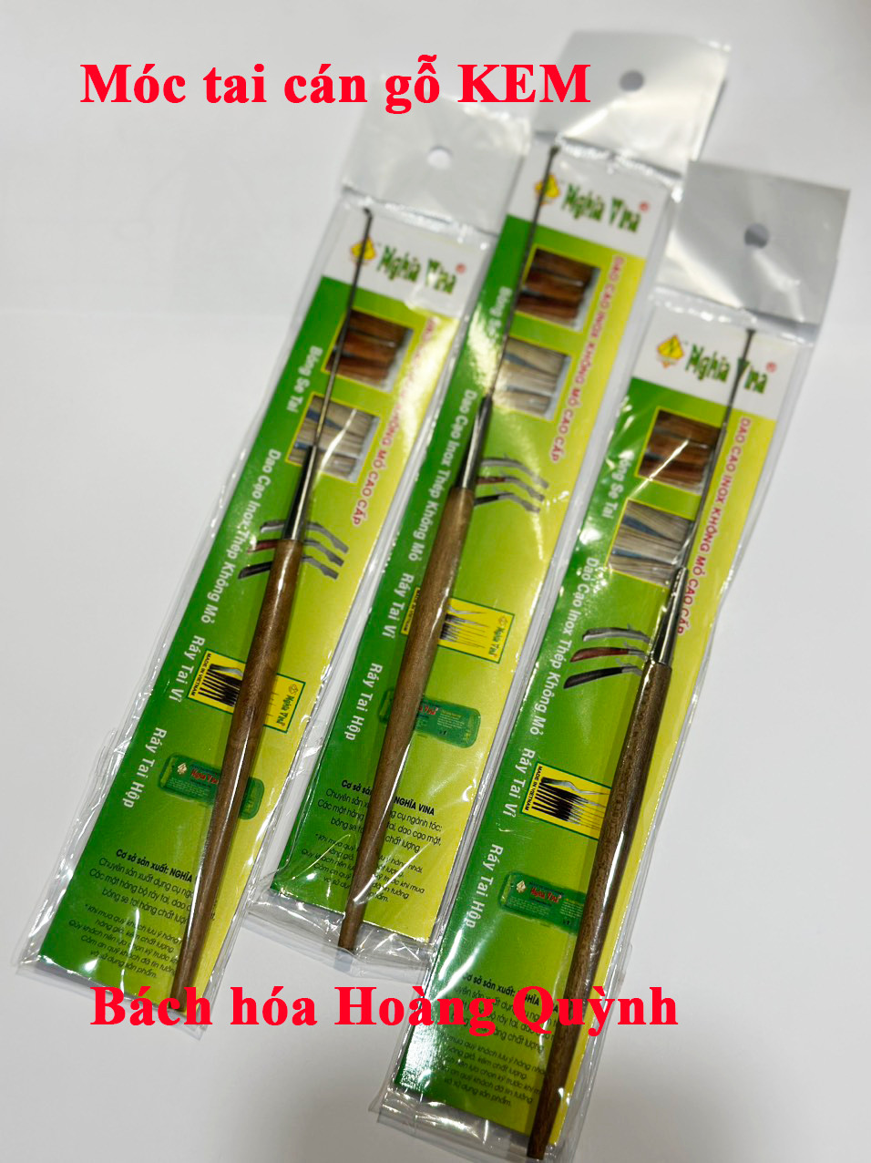 Set 2 cây móc tai cán gỗ NGHĨA VINA.