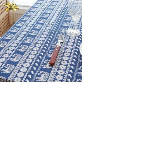 [HCM]Khăn trải bàn canvas voi xanh