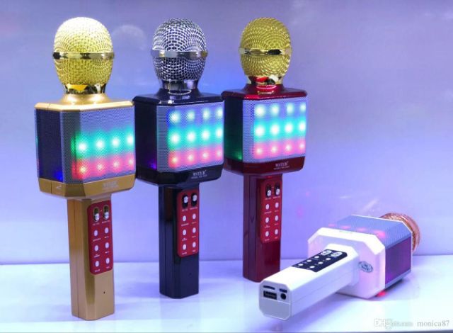 Micro Karaoke WS-1828 Kèm Loa Hát + Đèn Led