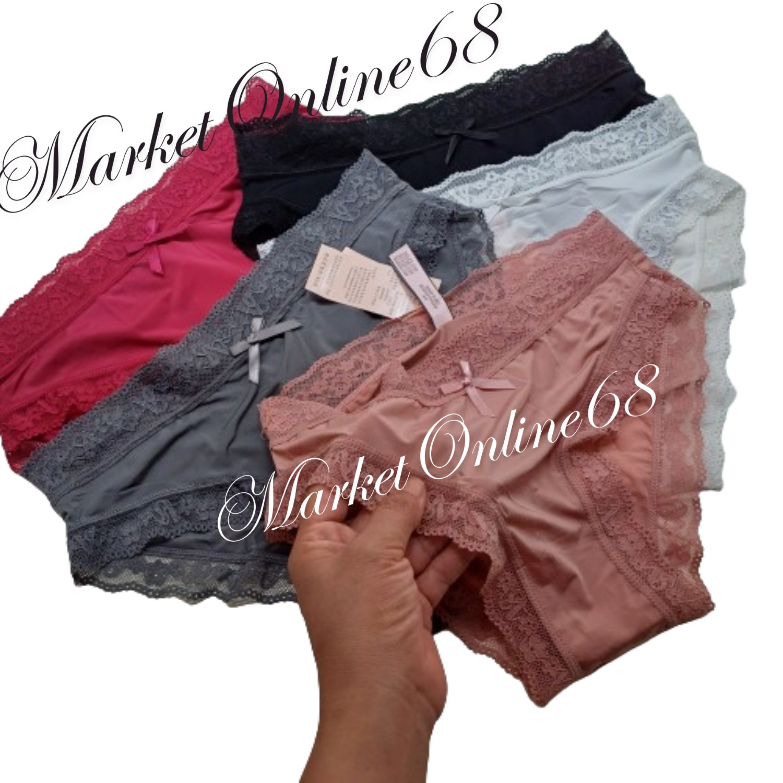 10 quần lót nữ lưng cao 40kg đến 70kg chất lụa băng phối ren co giãn mịn mát marketonline vic138