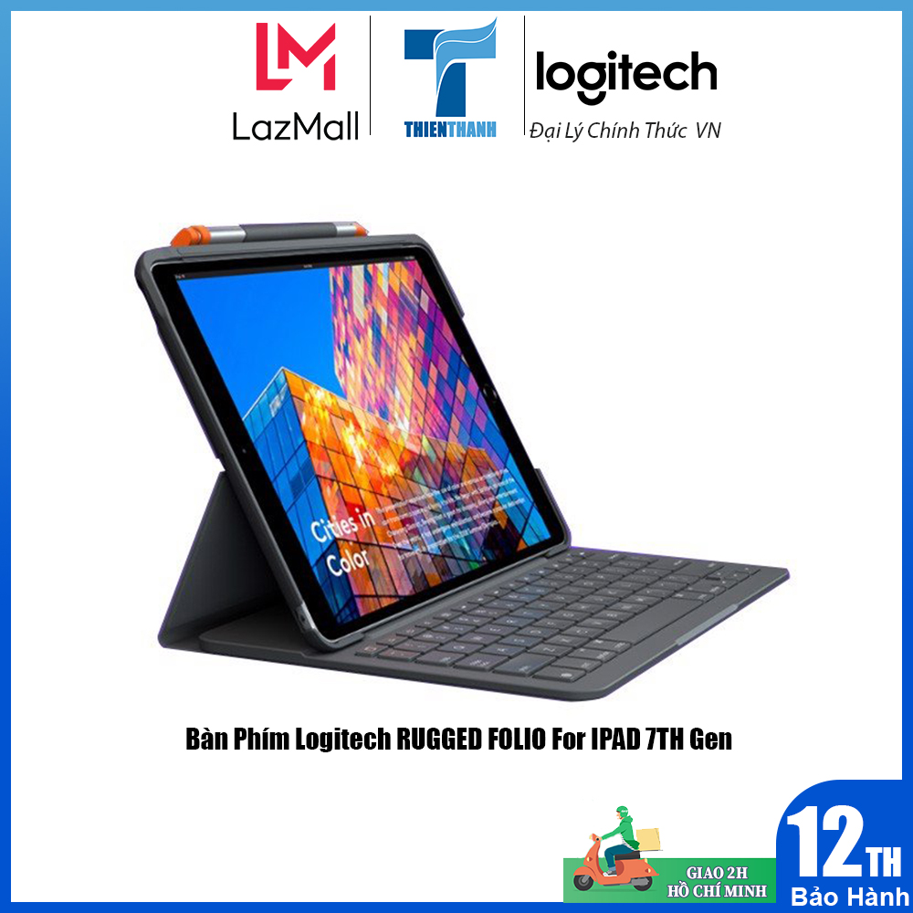 Bàn Phím Logitech RUGGED FOLIO For IPAD 7TH Gen