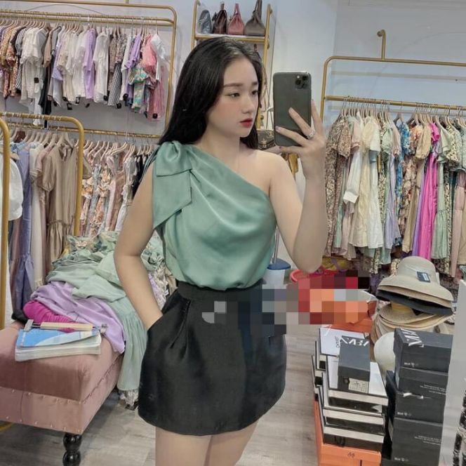 ÁO KIỂU NỮ VẢI PHI DÂY NƠ VAI RỜI FORM DƯỚI 52 KG(pc)