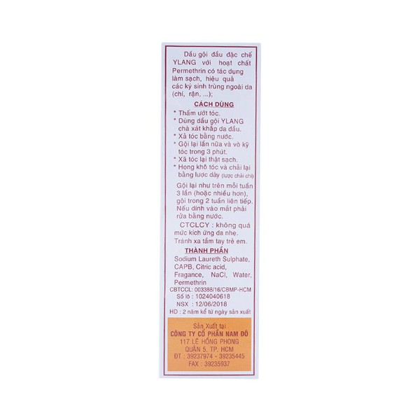 Dầu gội diệt chí Y Lang Chi chai 100ml - BINZINSON