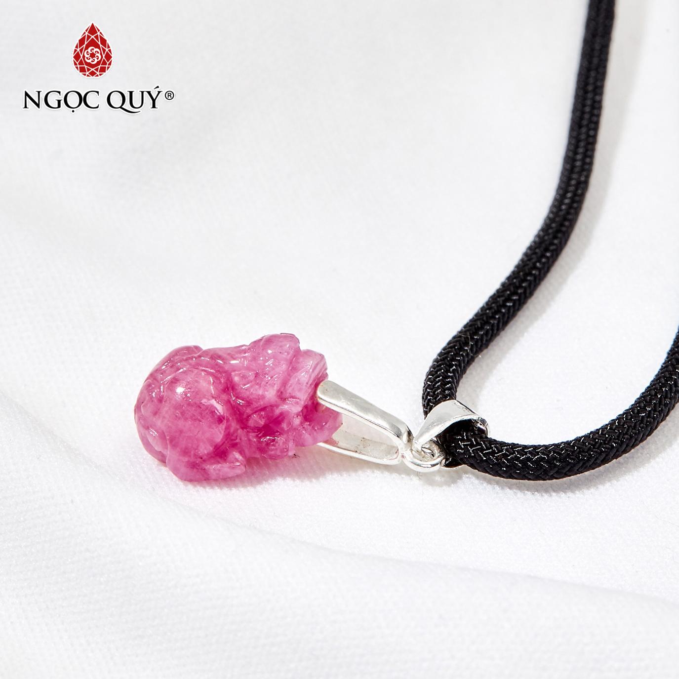 [HCM]Mặt dây chuyền đá ruby tỳ hưu mệnh hỏathổ (màu hồng) - Ngọc Quý Gemstones