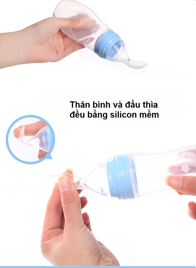 Bình thìa silicon ăn dặm cho bé 120ml