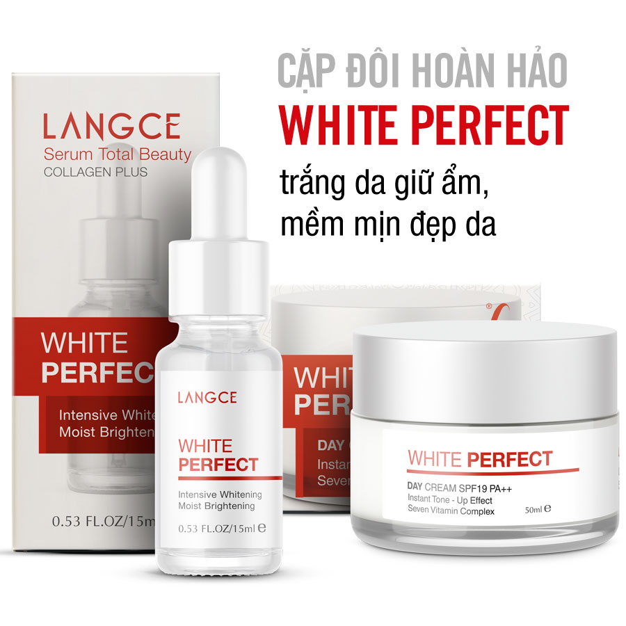 BỘ TRẮNG DA, GIỮ ẨM MỀM MỊN ĐẸP DA WHITE PERFECT Se+Cr LANGCE