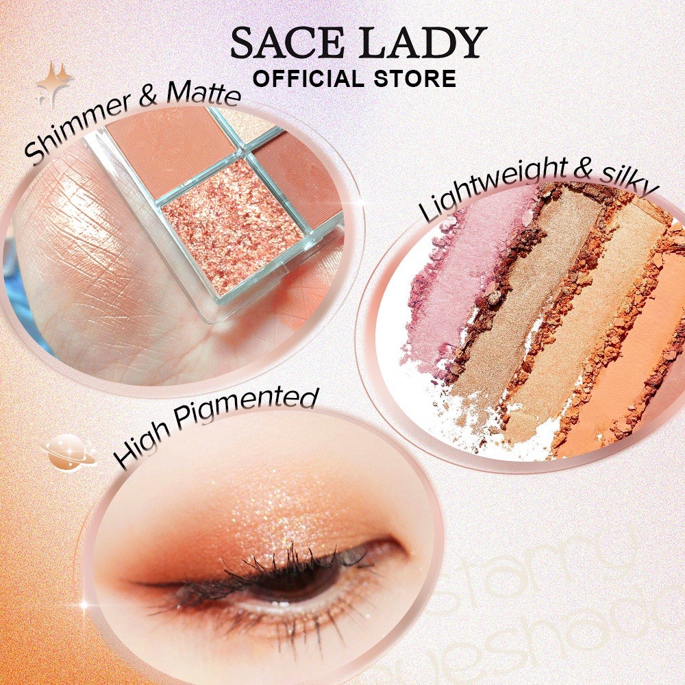 Bảng Phấn Mắt 4 Ô SACE LADY Lấp lánh 1.8g - SL358