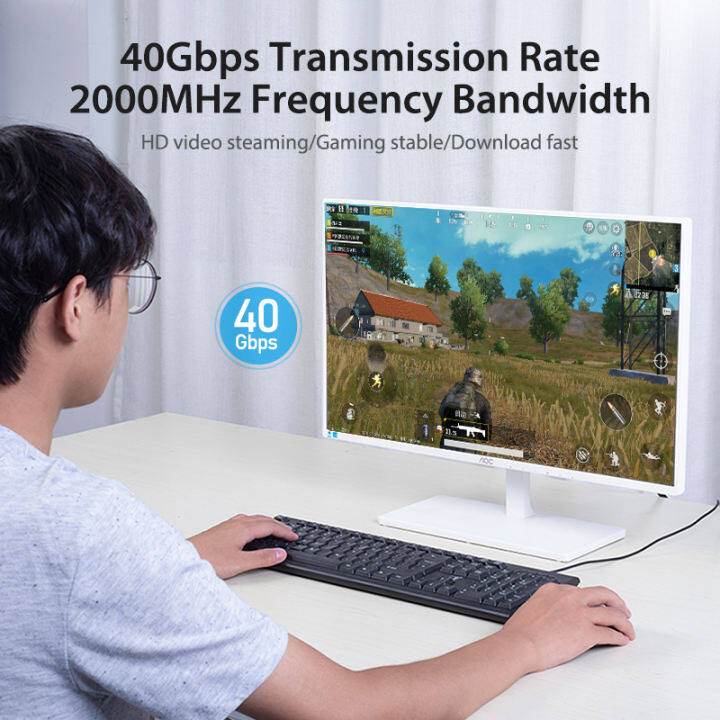 【COD】Vention dây cáp mạng lan Cat 8 Ethernet Cable SFTP 40Gbps Super Speed RJ45 Network Cable Cat 8 Ethernet Cable Gold Plated Connector CAT 8 Internet Cable for Router Modem dây cáp mạng Cat 8