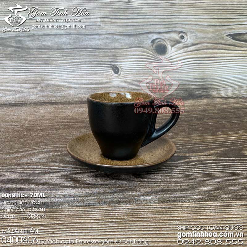 Ly tách cafe Espresso gốm sứ Bát Tràng men màu