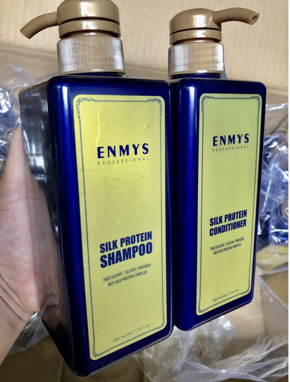 [Chỉ 7/3 Hoàn Tiền 15%][ Chính Hãng ] Bộ Dầu Gội - Dầu Xả Phục hồi tóc ENMYS Silk Protein (500ml-500ml)