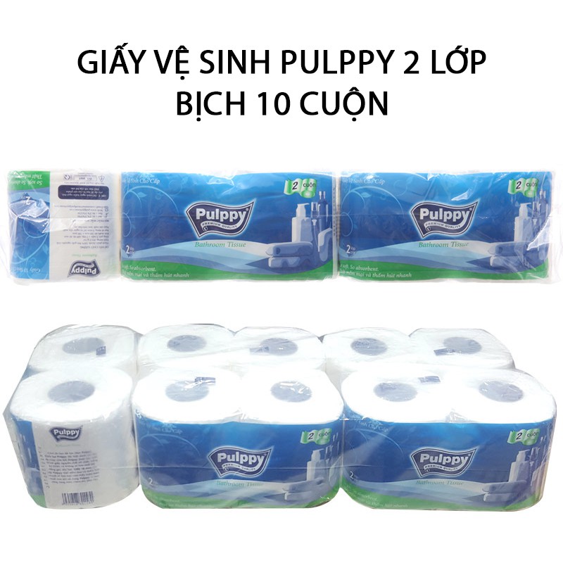 HCMLốc 10 cuộn giấy vệ sinh Pulppy