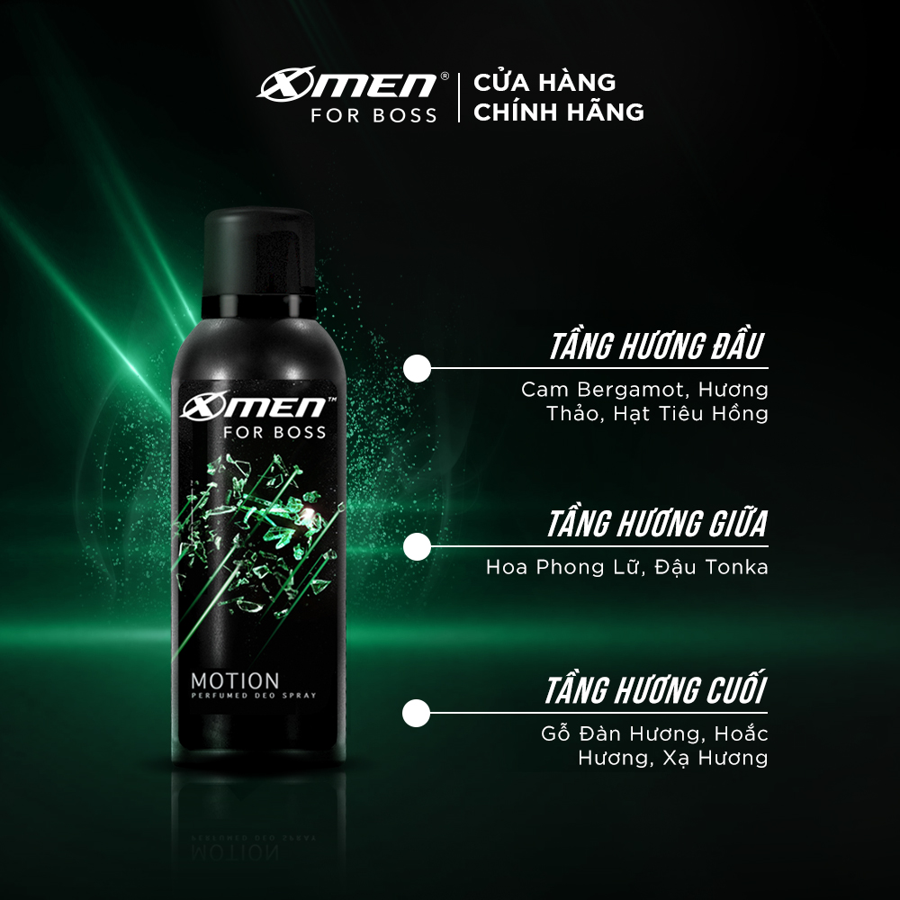 [Tặng 2 quà đơn 249k] Combo 2 Xịt khử mùi X-Men for Boss Motion 150ml