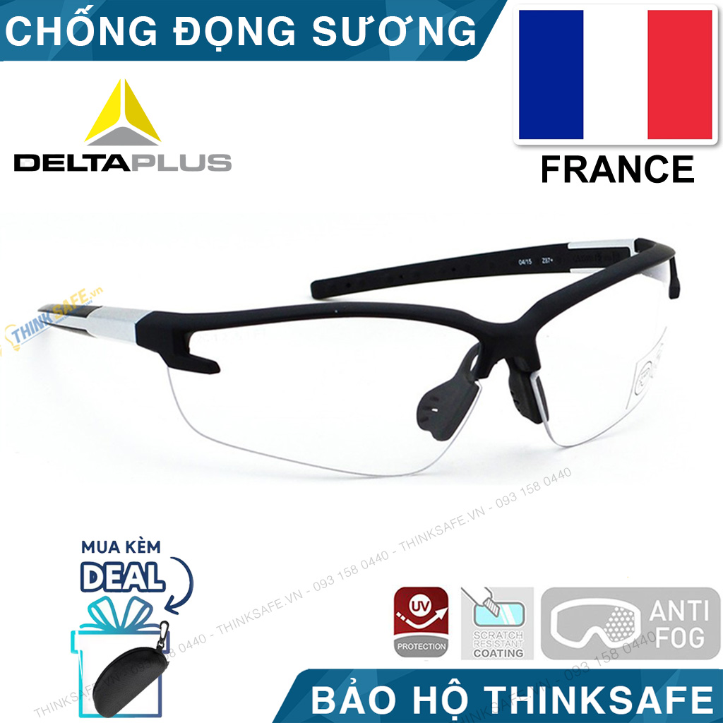 Kính bảo hộ Deltaplus Fuji2 chống bụi, chống tia UV, bảo vệ mắt đa năng, đi đường, lao động Kính chống bụi - Thinksafe