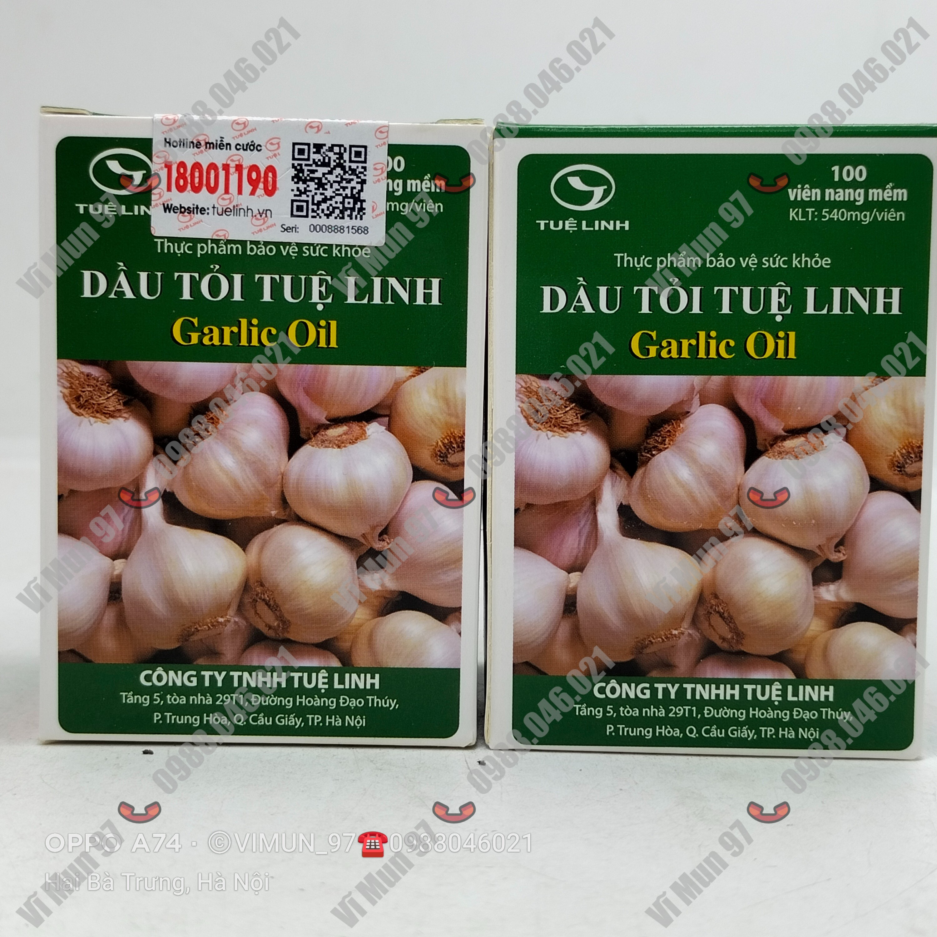 Dầu tỏi tuệ linh lọ 100 viên nang
