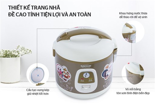 Nồi cơm điện 1.2 lít Sunhouse SHD8216 mới 100%
