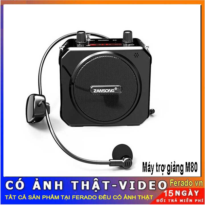Loa trợ giảng, máy trợ giảng không dây zansong m80, máy trợ giảng bluetooth - mic không dây - hàng nhập cao cấp, bảo hành 12 tháng 1 đổi 1