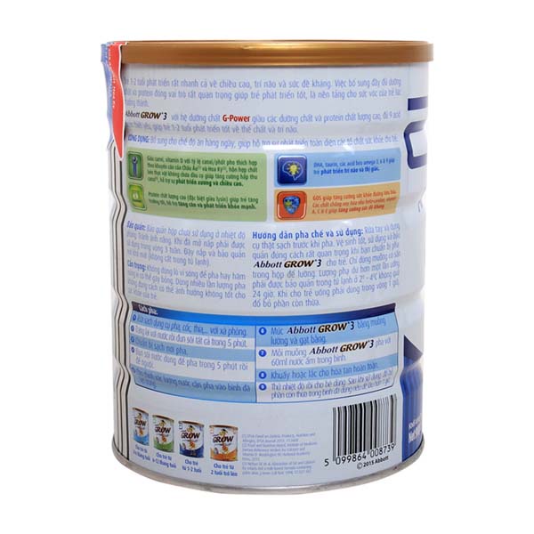 [Date 9.2024] Sữa Bột Abbott Grow 3 lon 900g Cho bé 1-2 tuổi
