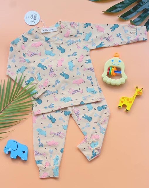 Bộ Minky Thun Lạnh Cho Bé Từ 6-18Kg