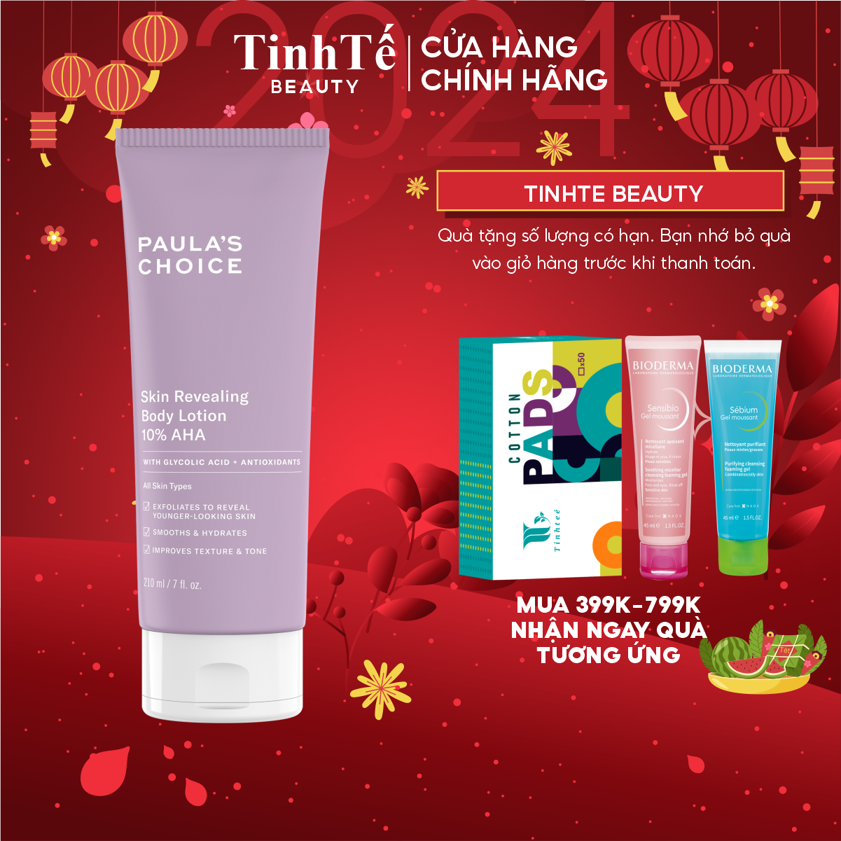 Tinh chất dưỡng thể 10% paula's choice aha resist skin revealing body lotion with 10% aha 210ml