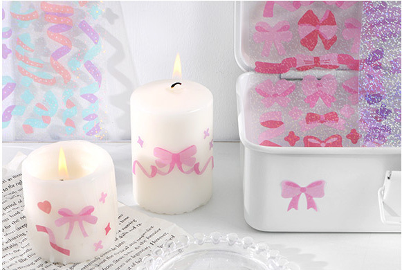 Sticker dán kim tuyến lấp lánh màu sắc phong phú, nơ họa tiết ngẫu nhiên, decor card idol, ốp điện thoại
