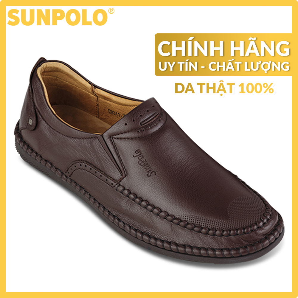 Men Loafer Leather Shoes SUNPOLO SU011DN Big Size 45, 46 (Black, Brown)