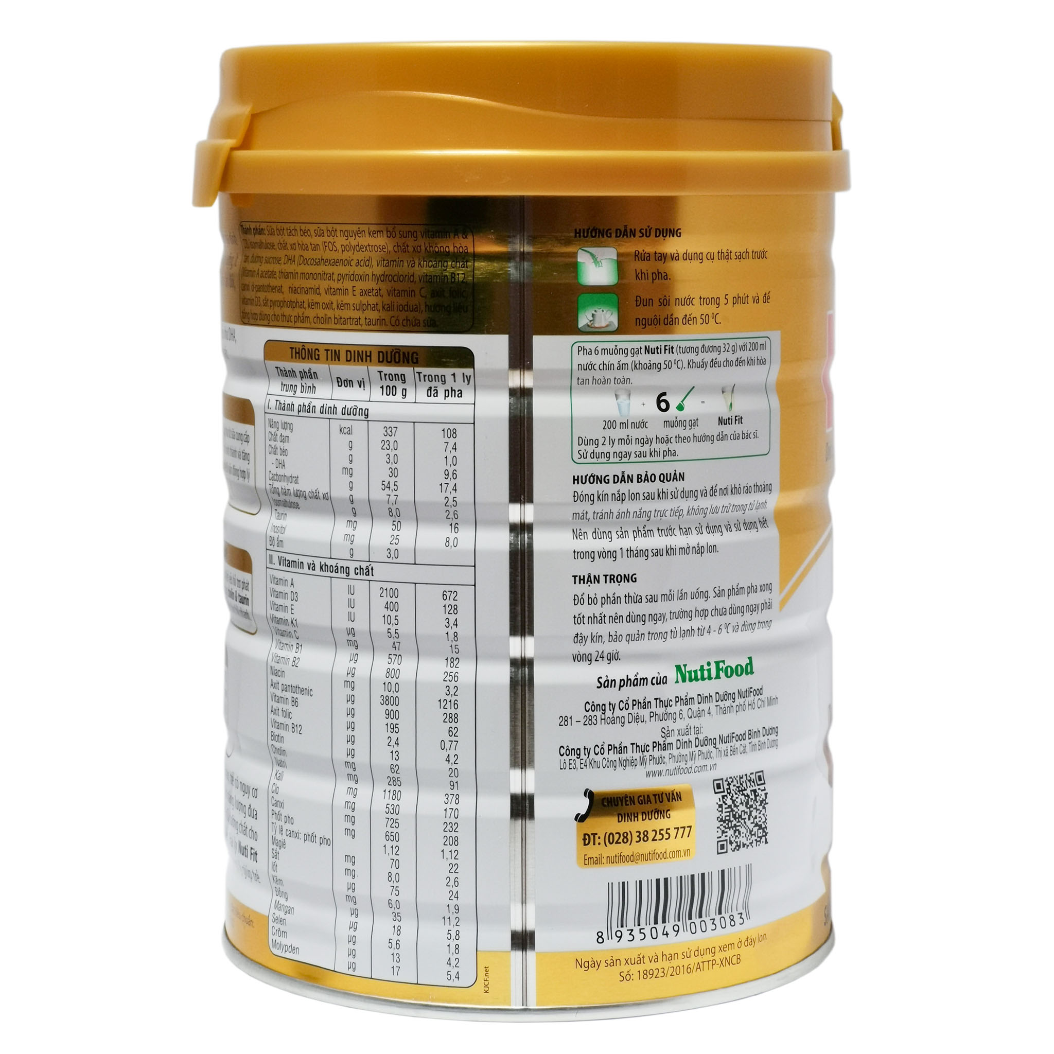 Sữa Bột Nutifood Nuti Fit Gold Hộp 900g (Dành cho trẻ trên 2 tuổi thừa cân béo phì)