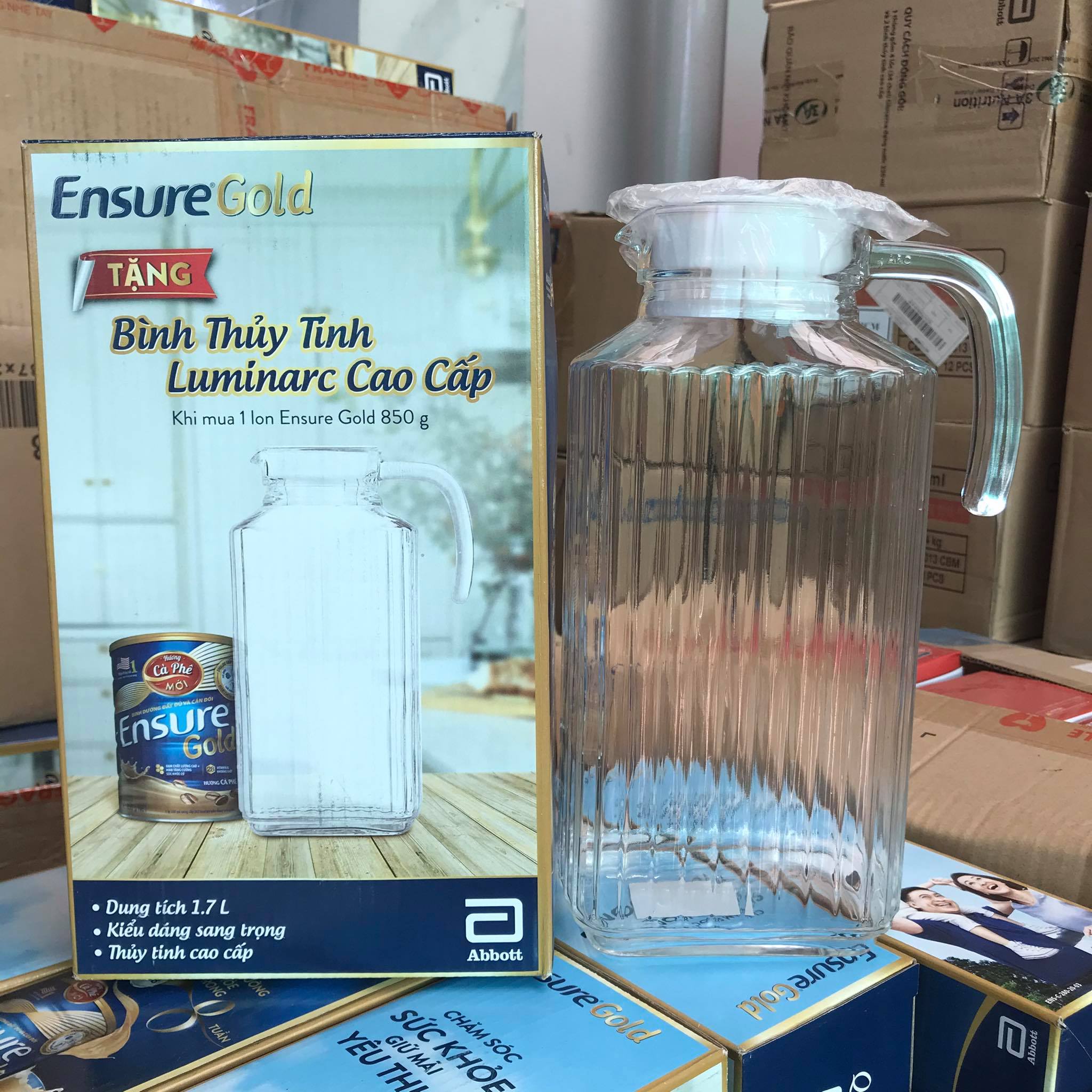 BÌNH THỦY TINH CAO CẤP LUMINARC 1.7 LÍT-QUÀ ENSURE