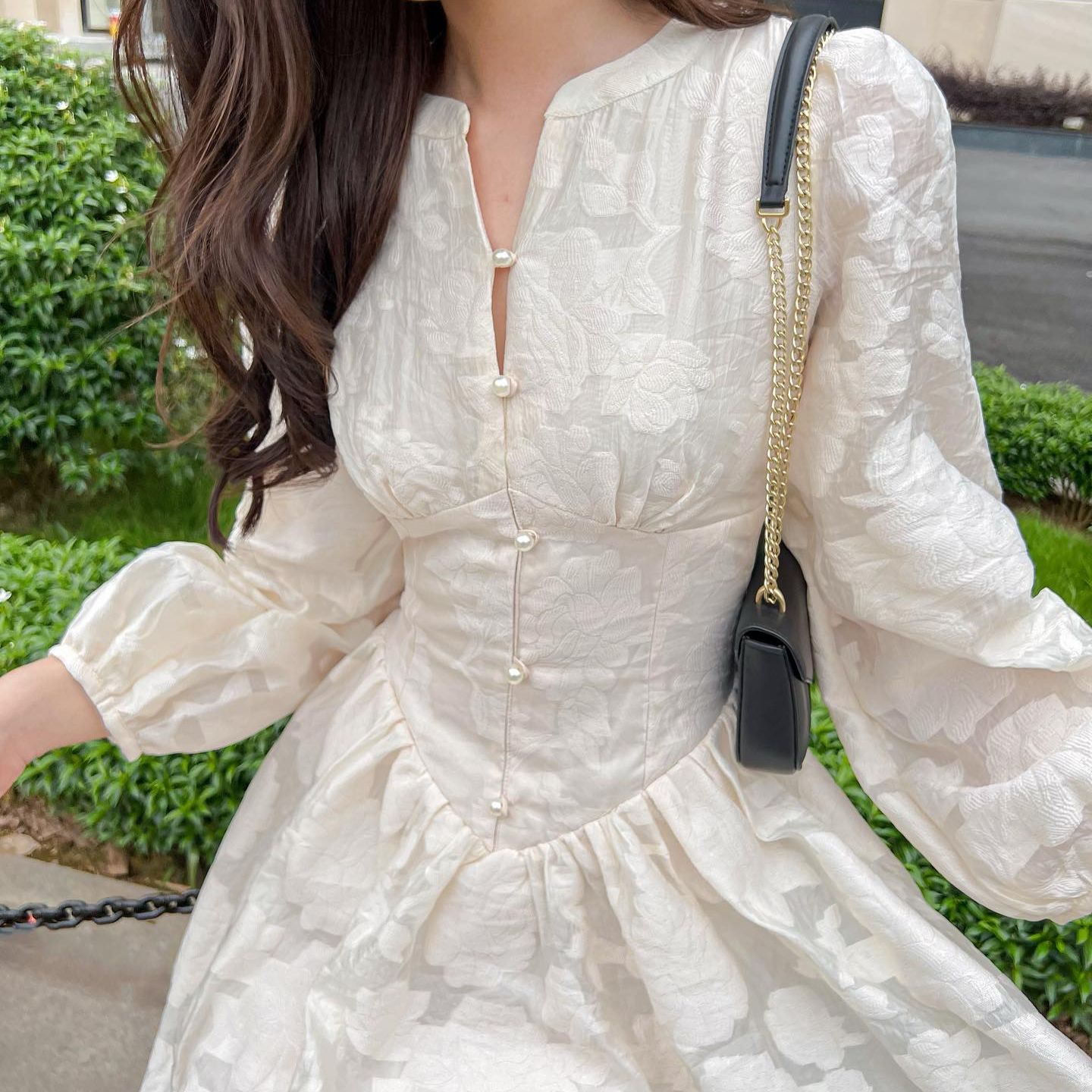Đầm ROLINA - Đầm cổ trụ tay dài