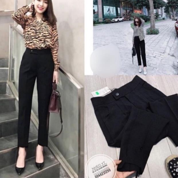 Quần baggy cúc lệch gấu lệch