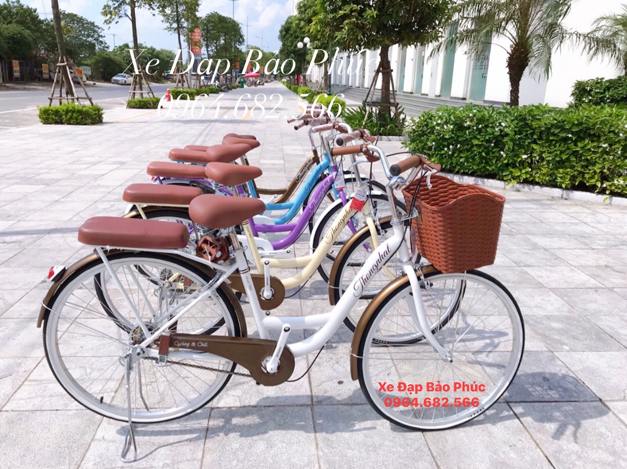 Xe đạp mini nữ Thống Nhất New 24/26 inch (Tặng khoá càng + chắn chân bé + chuông + lục giác)