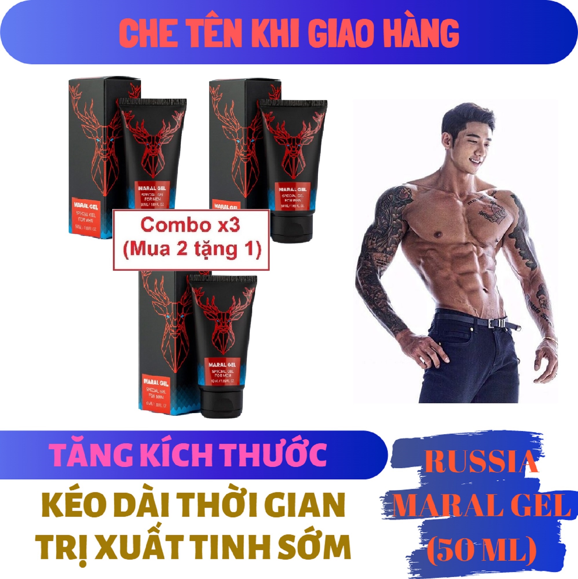 (Lô mới nhất) MARAL GEL NGA ( Super Titan ) cao cấp - Gel dành cho nam - hàng chính hãng (Che tên khi giao hàng)