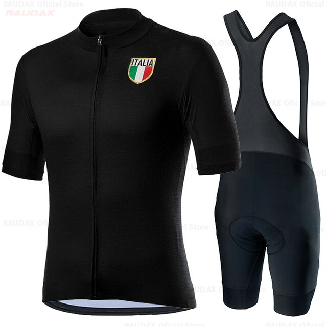 ZZOOI Raudax Italy Cycling Set Man Cycling Jersey Short Sleeve Bicycle Cycling Clothing Kit Mtb Bike Wear Triathlon Maillot Ciclismo