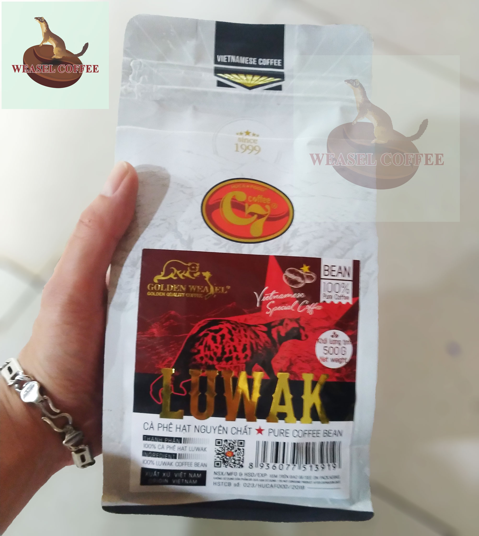 Raw Roasted Luwak Civet Coffee (Zip Bag 500g Beans)