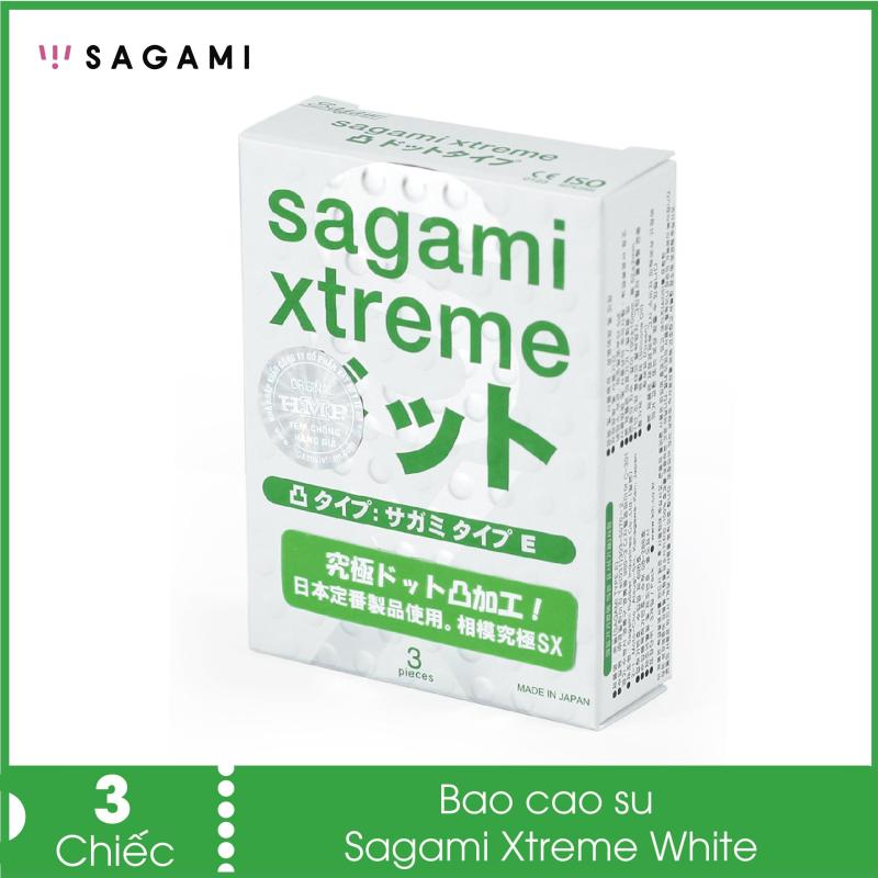 Bao cao su Sagami gân gai (hộp 3 chiếc) - gân gai nổi,siêu mềm dẻo