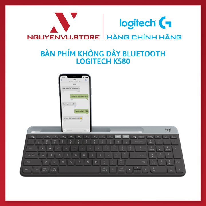 Bàn Phím Không Dây Bluetooth Logitech K580 - Hàng chính hãng