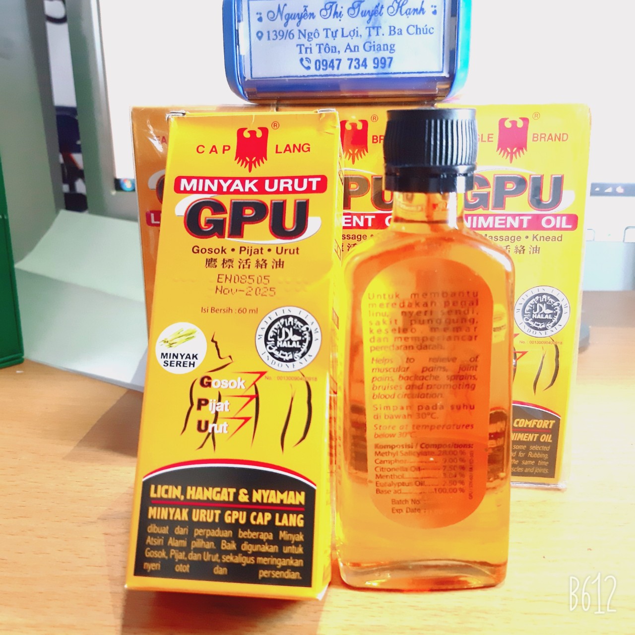Combo 12 chai Dầu nóng Minyak Urut GPU